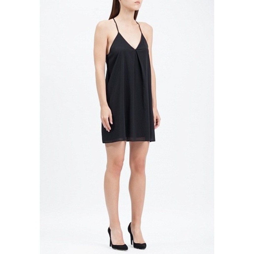 Alice + Olivia Fierra Y-back Silk Blend Racerback Slip Mini Dress Black Sz Large - Picture 16 of 16